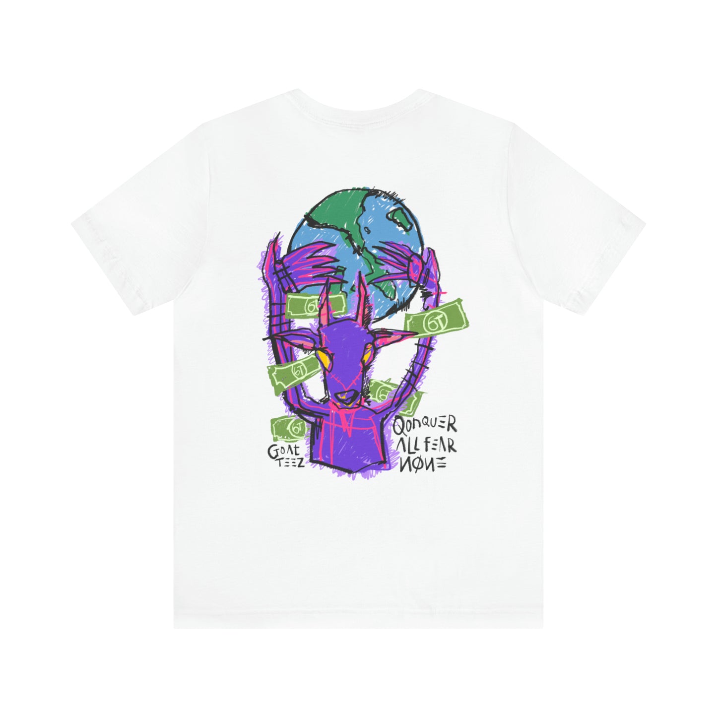 WHITE ABSTRACT CAFN TEE