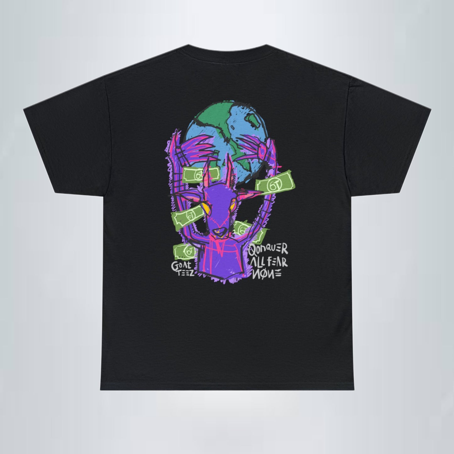 BLACK ABSTRACT CAFN TEE