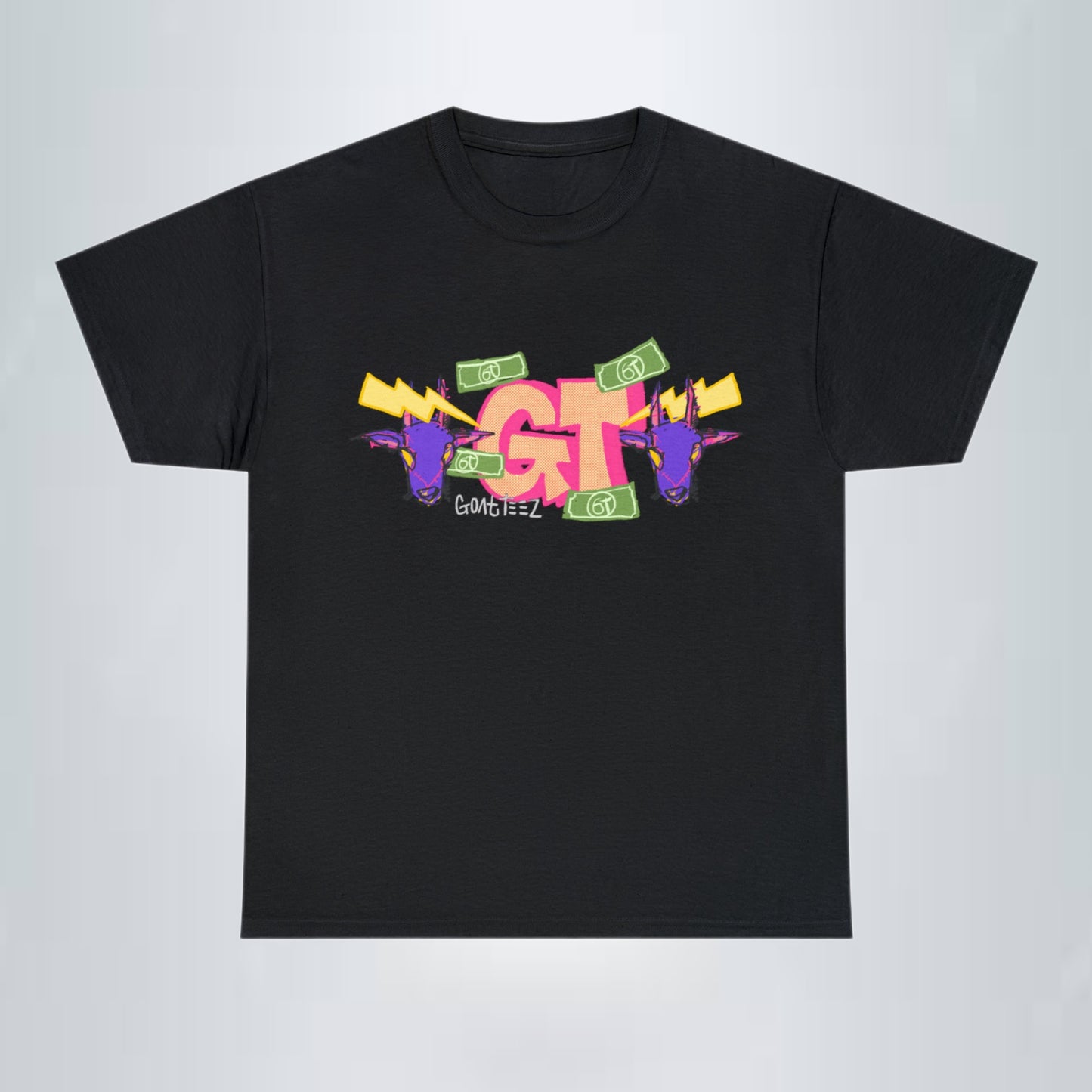 BLACK ABSTRACT CAFN TEE