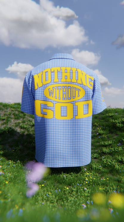 NOTHING WITHOUT GOD – Blue & White  Flannel