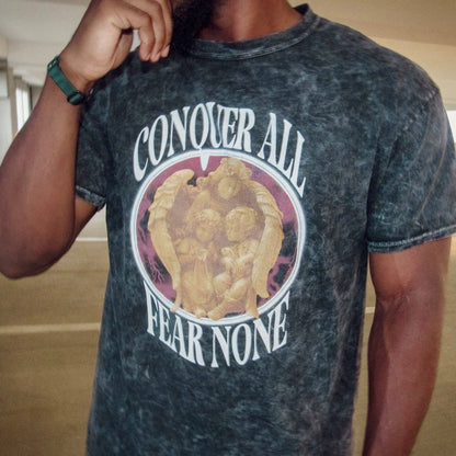 ACID WASH CONQUER ALL FEAR NONE TEE