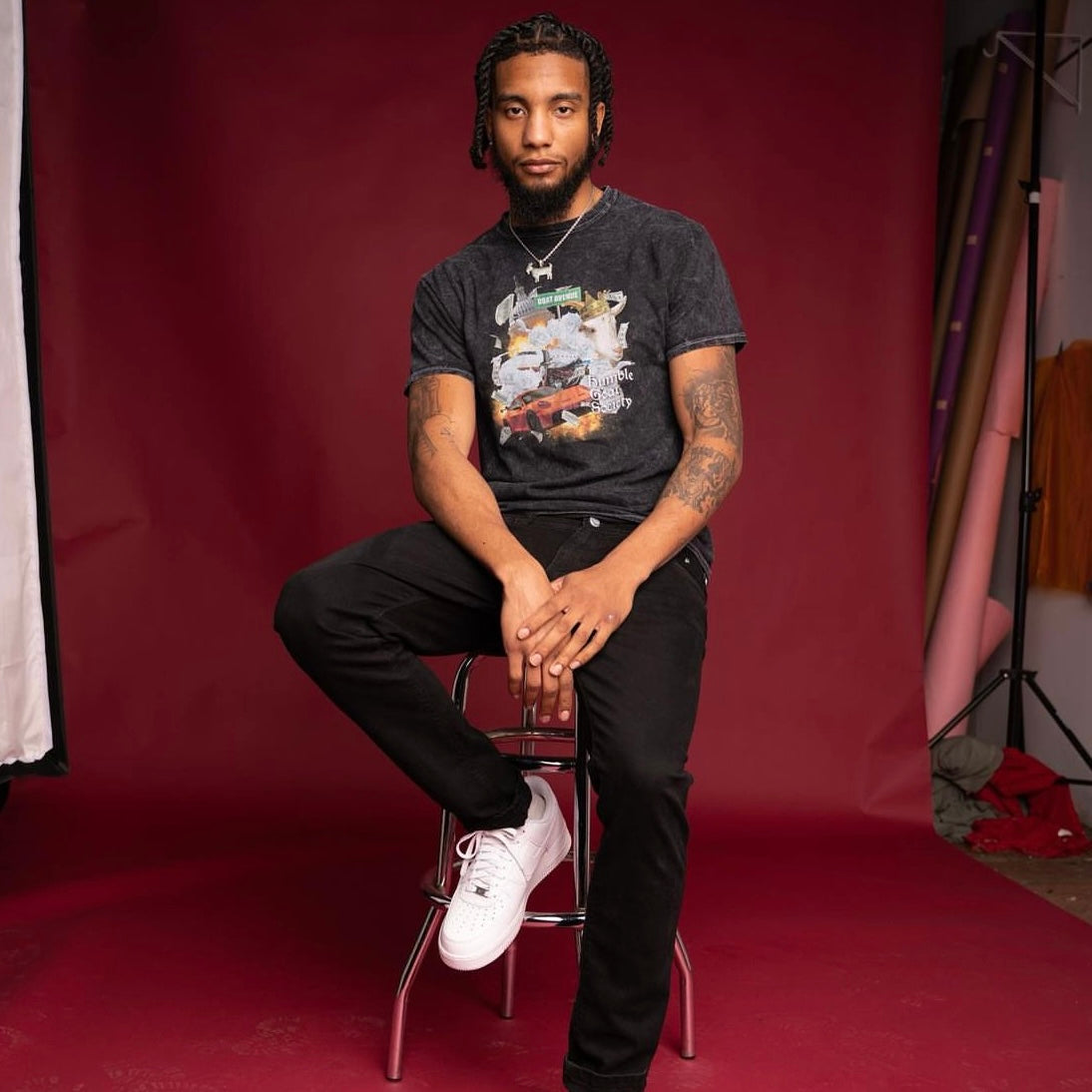 Men's Culture Humble Goat Society Tee - Acid Wash - Menswear, Top
