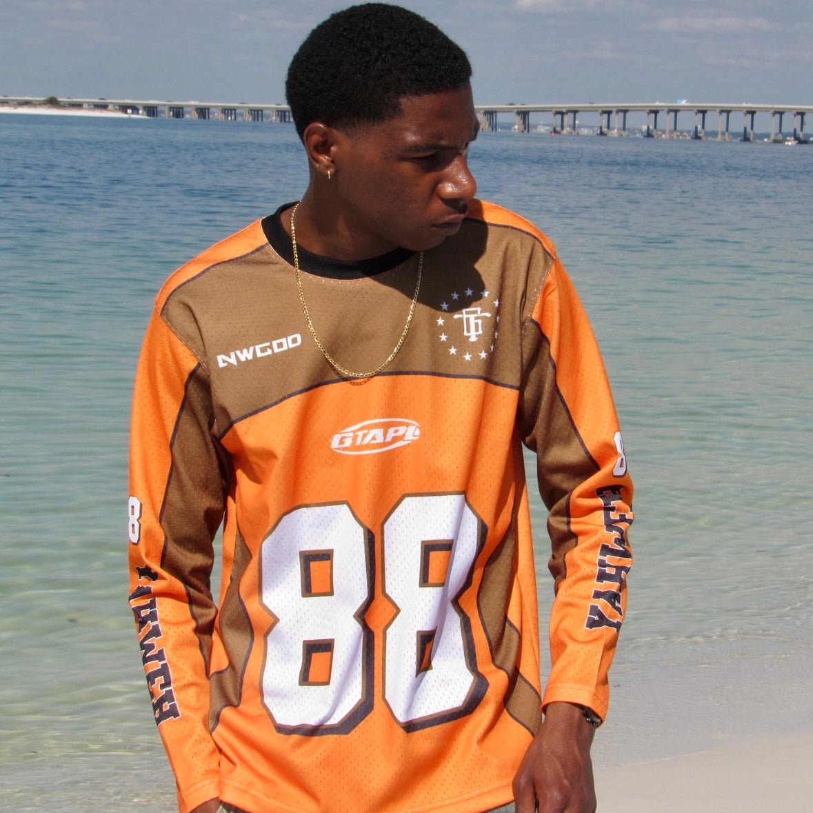 YAHWEH ORANGE PREMIUM MESH JERSEY