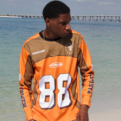 YAHWEH ORANGE PREMIUM MESH JERSEY