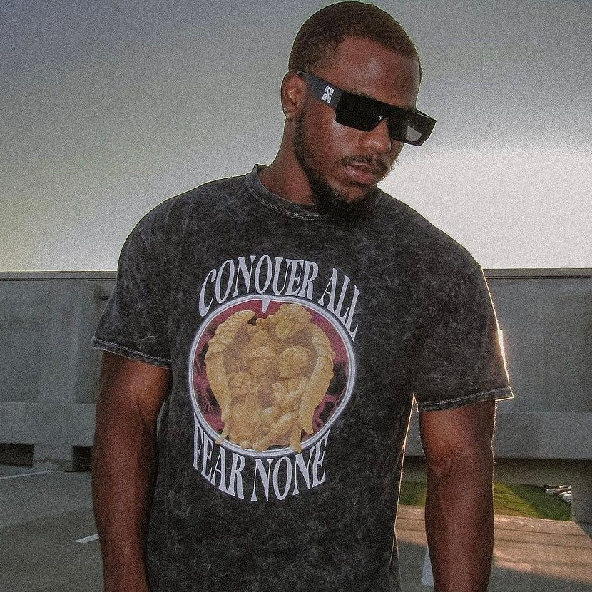 ACID WASH CONQUER ALL FEAR NONE TEE