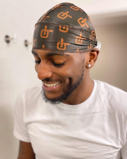 Silk GT Printed Brown and Bronze Durag
